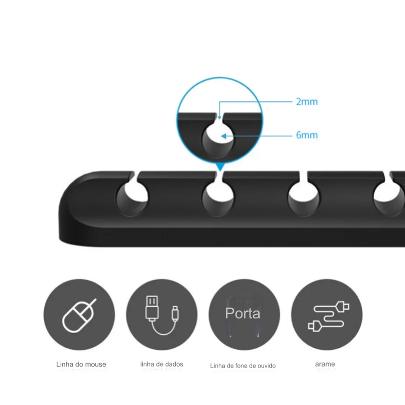 Organizador de Cabos Flexível “CaboClip”