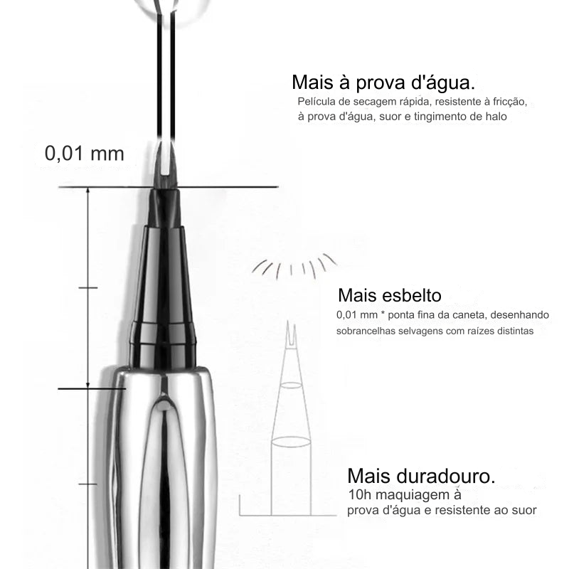 Lápis de Sobrancelha com Ponta Dupla à Prova d'água