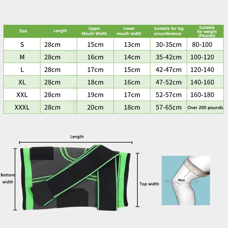 Suporte de Joelho Elástico Pressurizado para Esportes